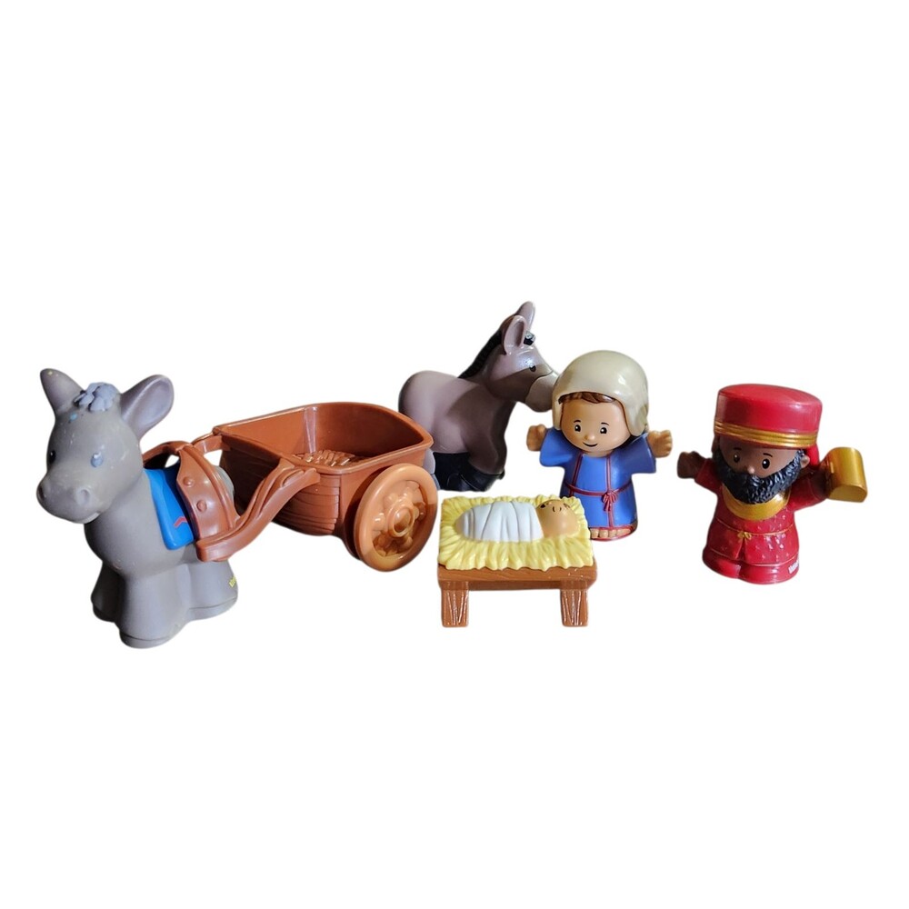 Lot of 6 Fisher Price Little People Nativity Playset Pieces Baby Jesus, Mary etc
